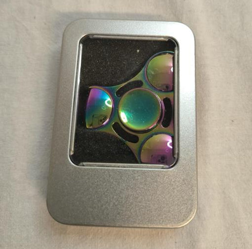 Fidget Spinner - Metal with Rainbow Effect + Metal Box