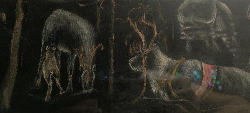 Winter Scene with Reindeer (55 × 37 cm)