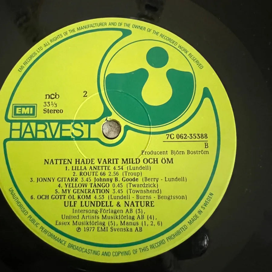 Ulf Lundell and Nature - The Night Had Been Mild and Tender /LP 1977