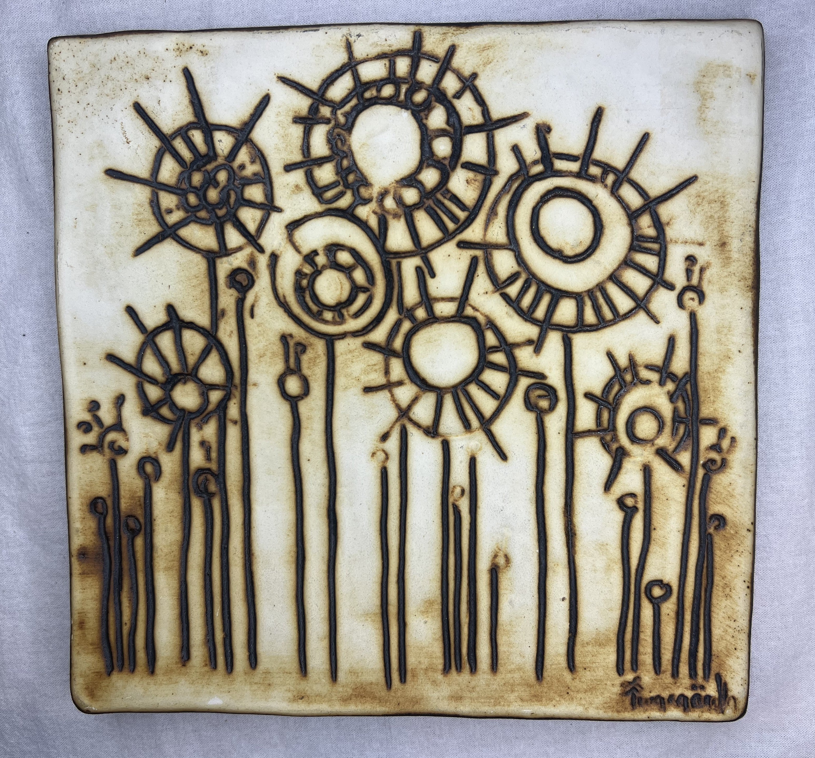Wall plaque in stoneware - Gabriel ceramics