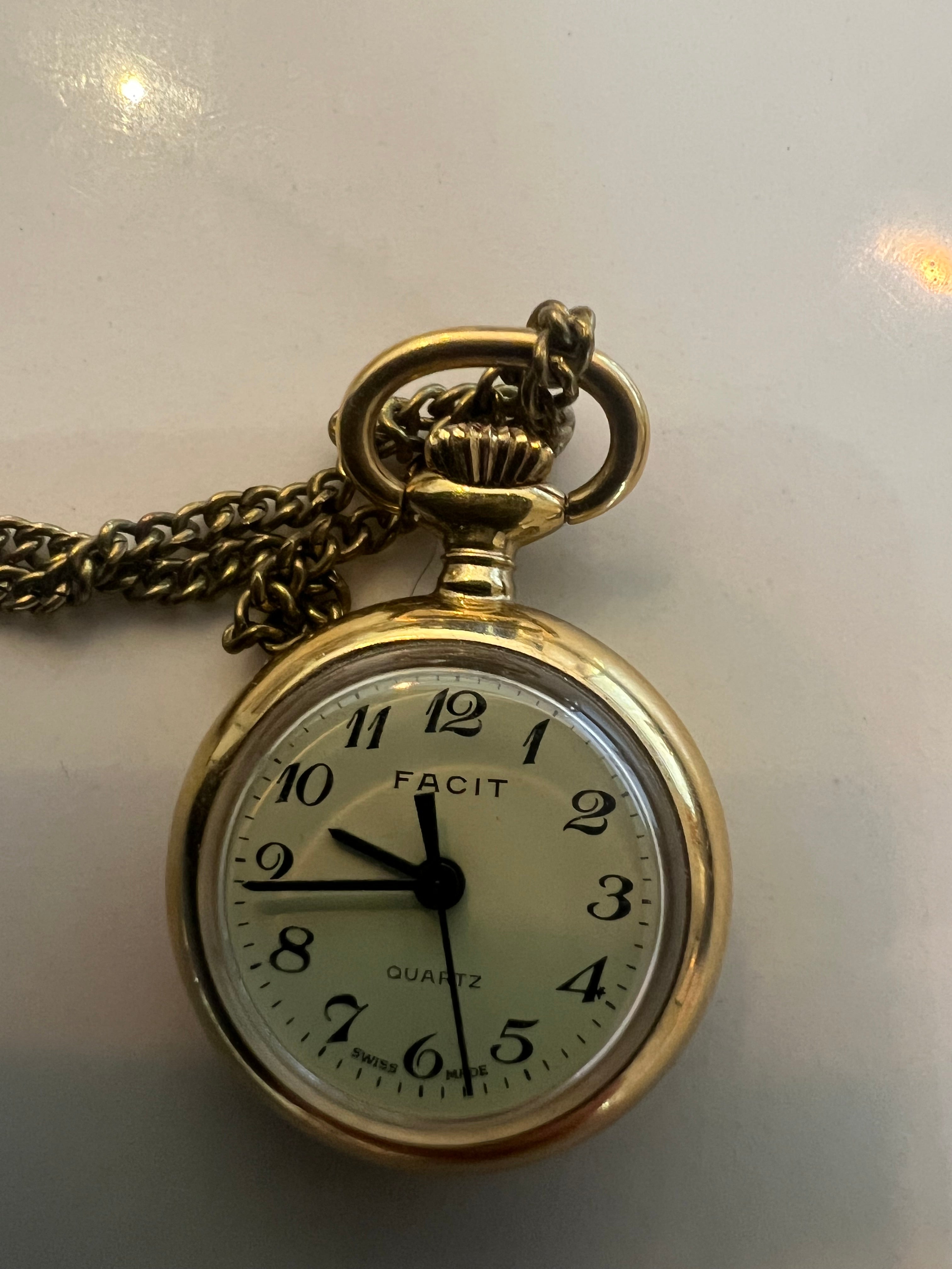 Vintage Pocket Watch Facit – Gold Plated with Chain