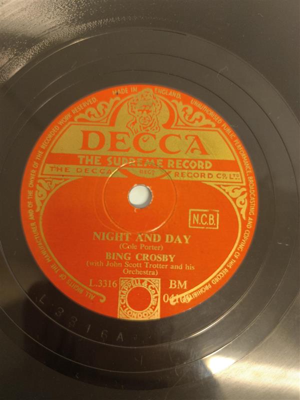 Bing Crosby – “Just One of Those Things” / “Night and Day” (Decca, 78 rpm)