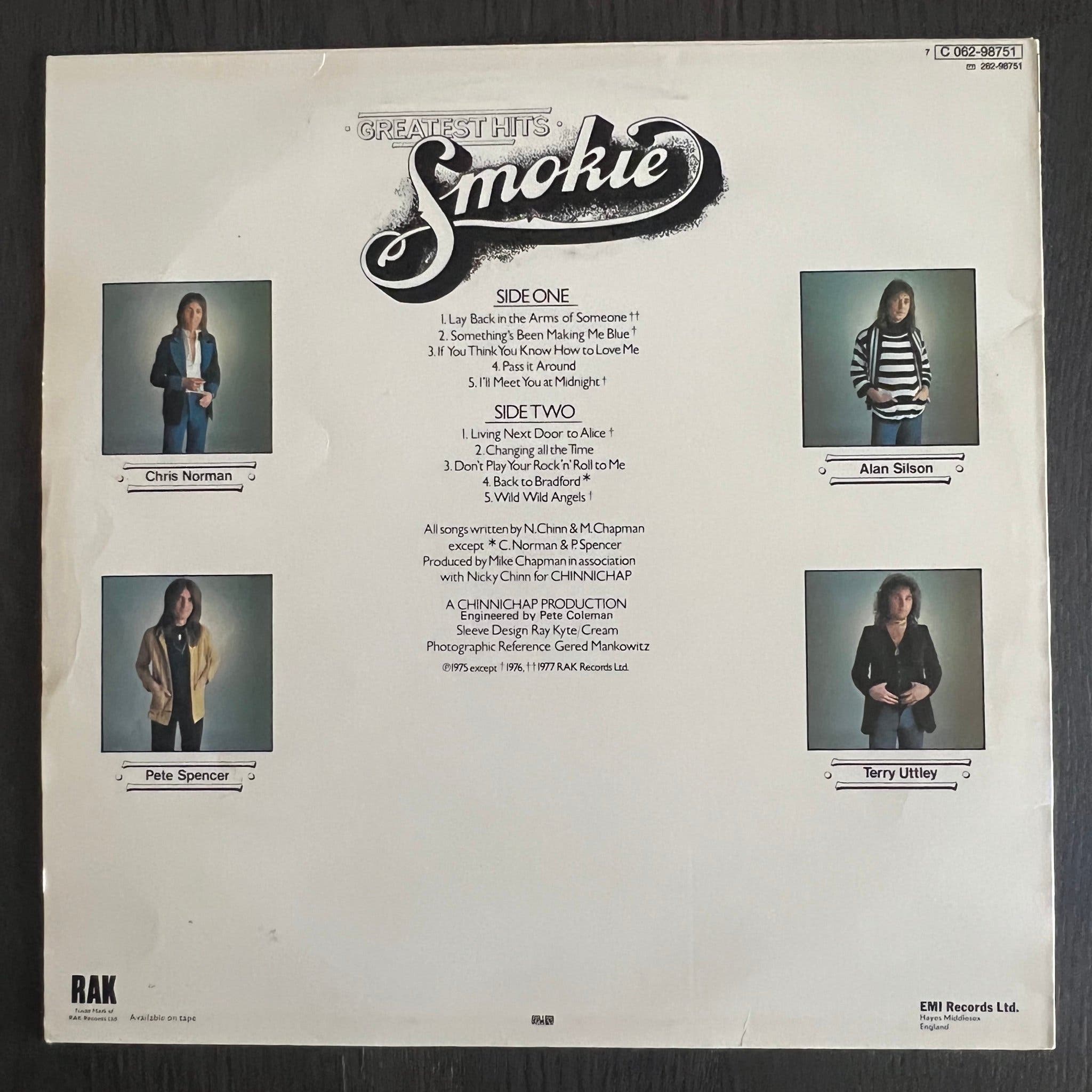 Smokie - Greatest Hits Vinyl LP featuring "Living next door to Alice"