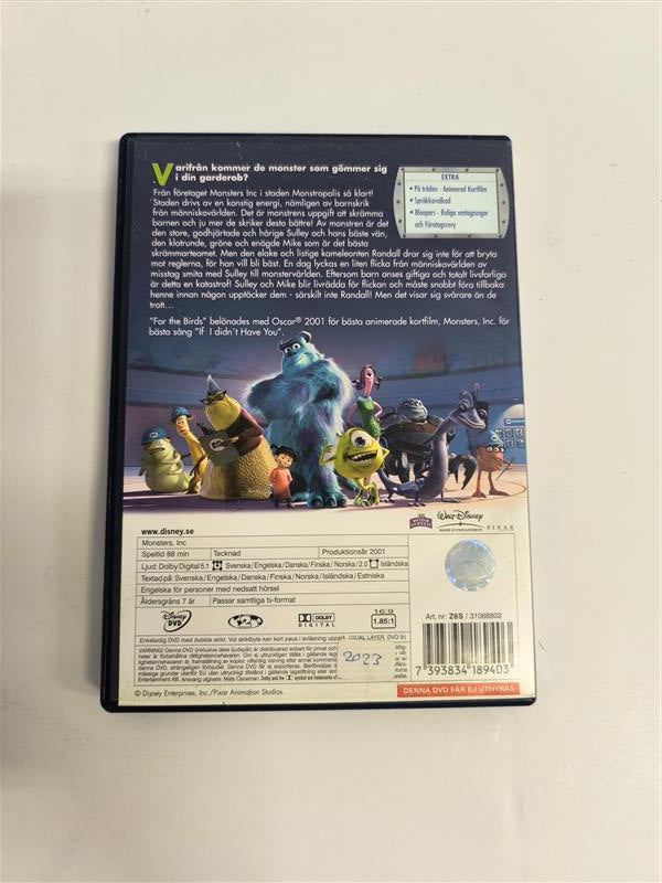 Monsters, Inc. – DVD (VG‑skick)