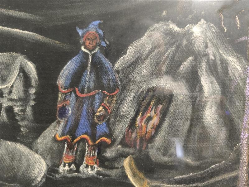 Winter Scene with Reindeer (55 × 37 cm)