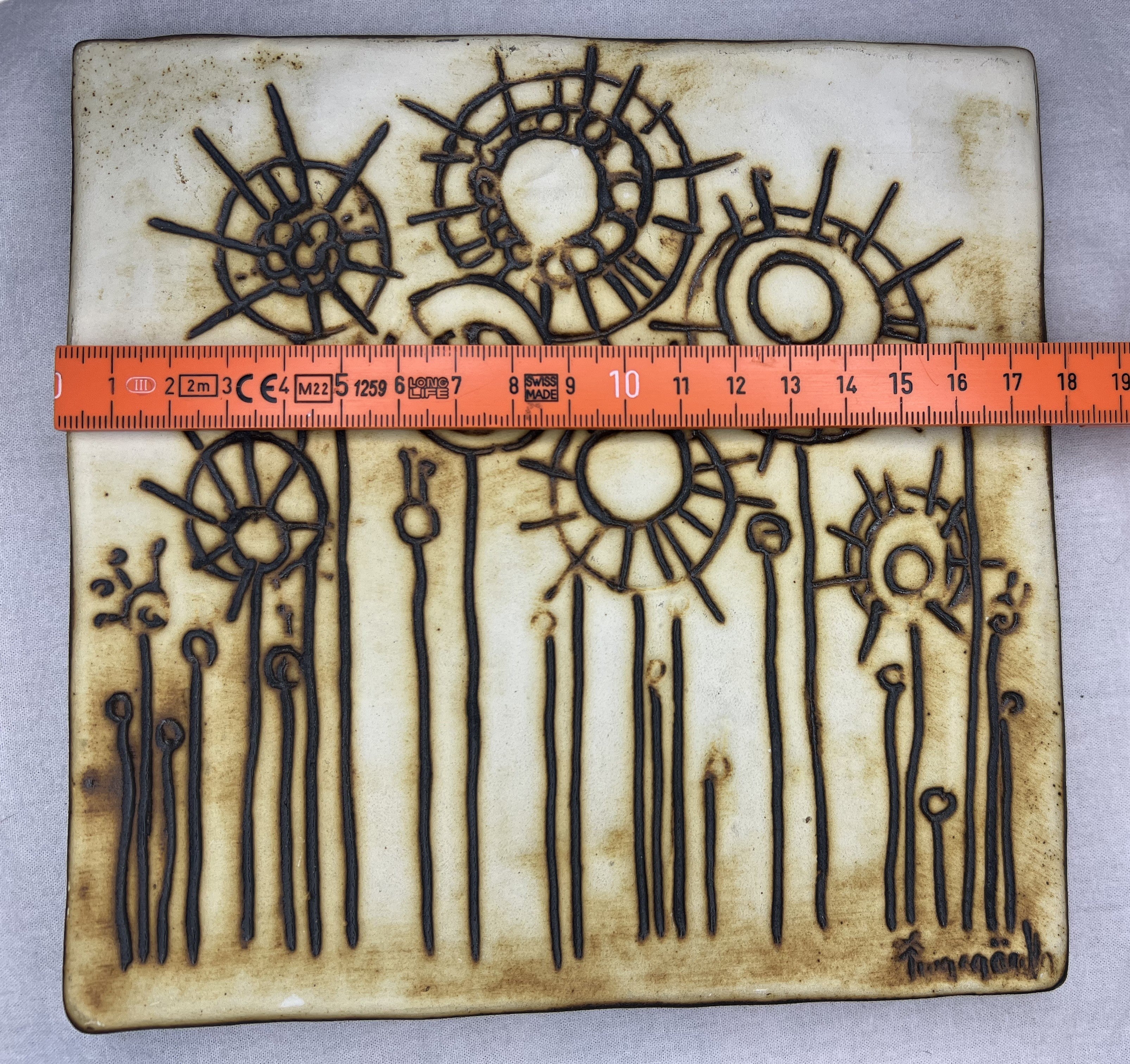 Wall plaque in stoneware - Gabriel ceramics
