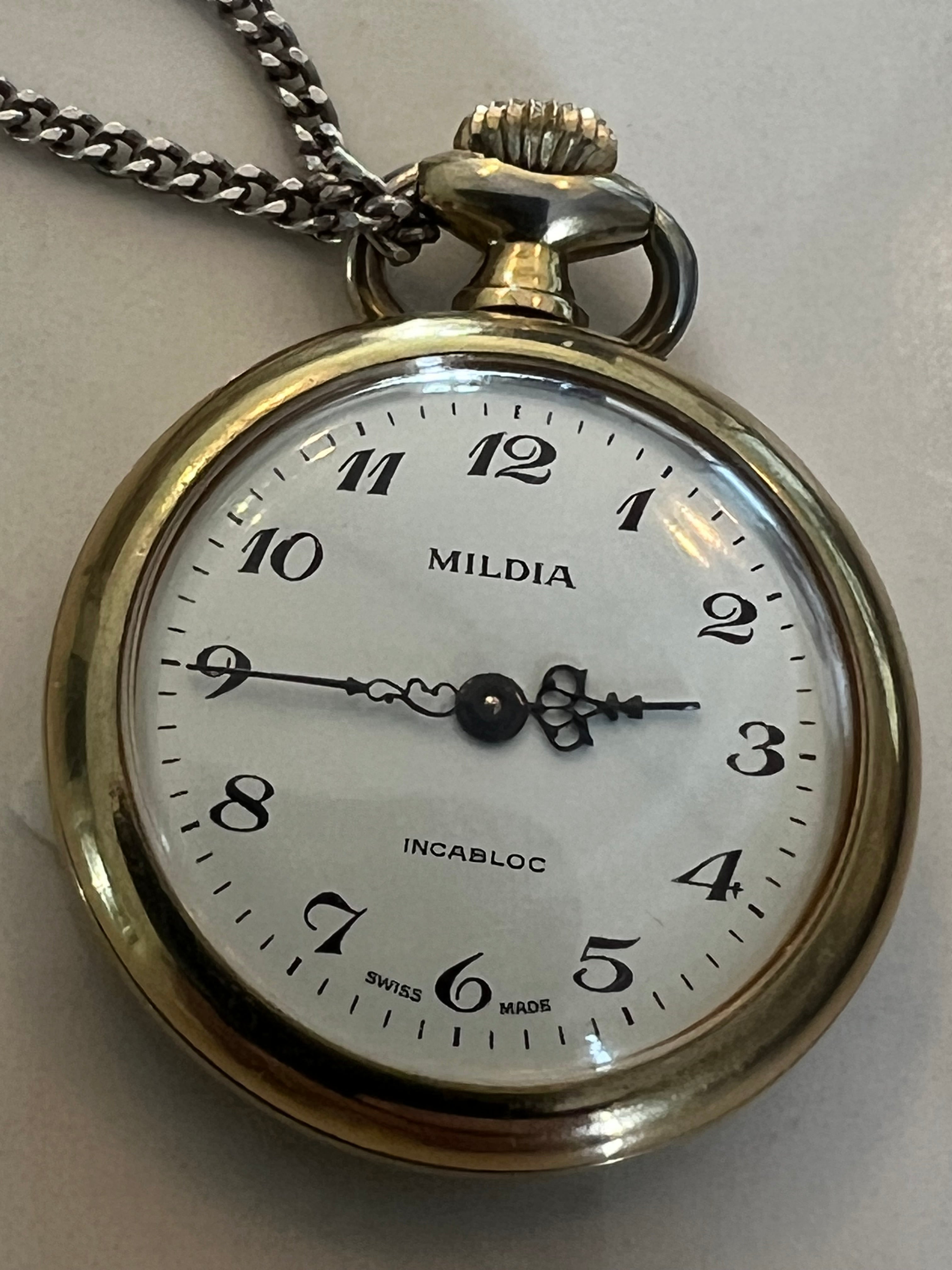 Mildia Vintage Pocket Watch - Gold Doublet