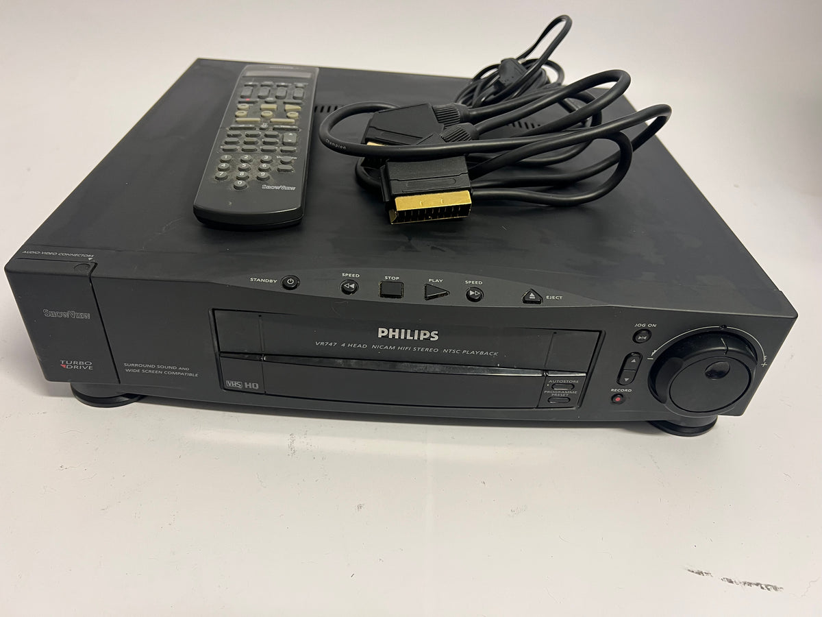 Philips VR747 VHS – 4 Head Hi-Fi Stereo – fjärrkontroll – Made in Germany