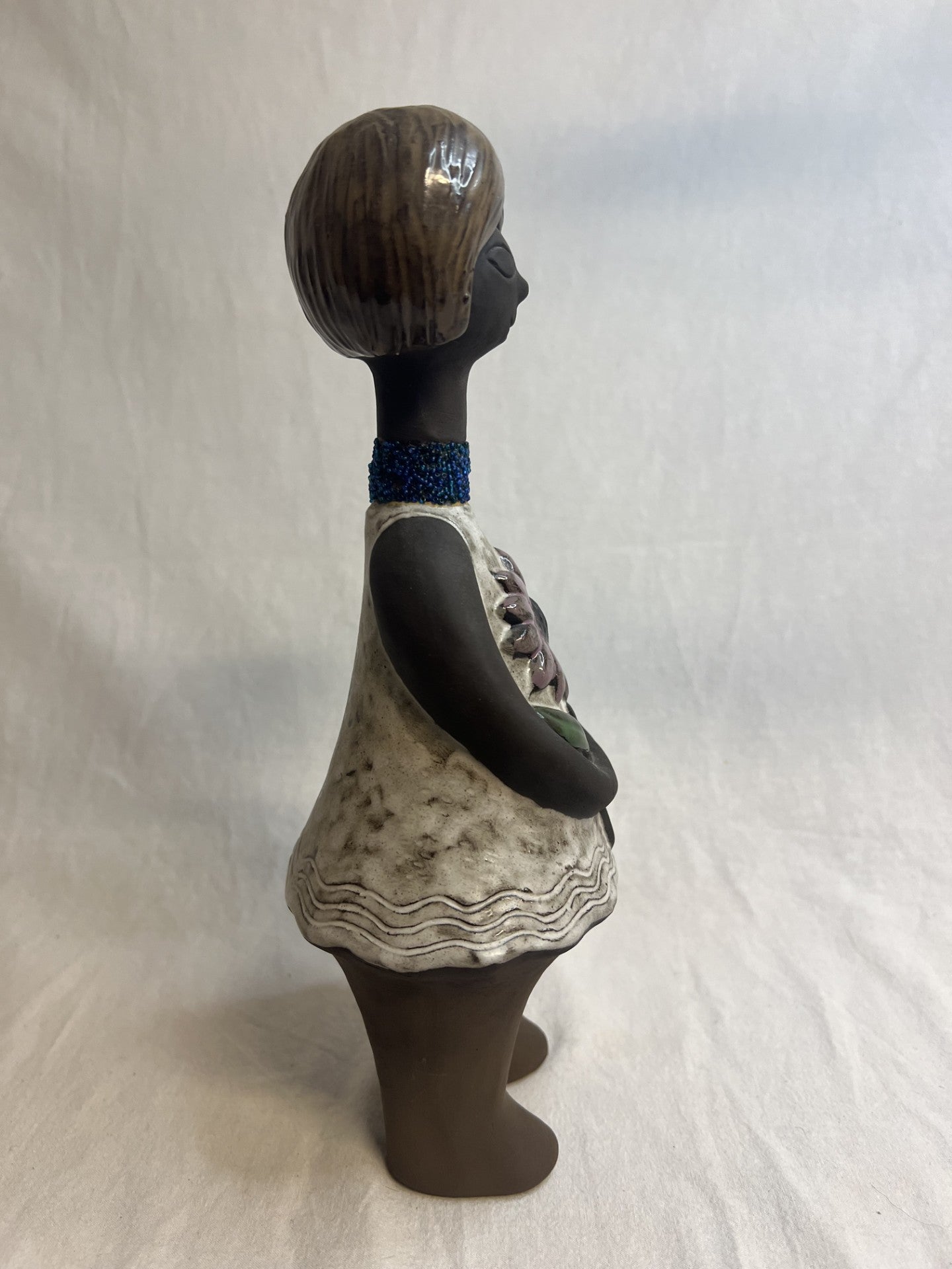 A handmade ceramic figurine