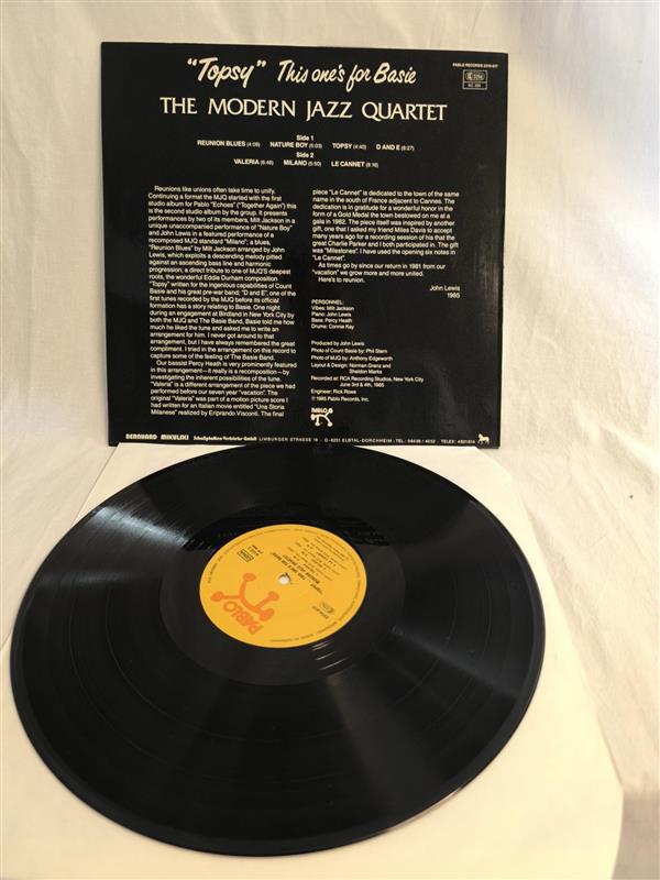 The Modern Jazz Quartet – “Topsy” This One’s for Basie (Vinyl, Pablo Records, 1985), LP